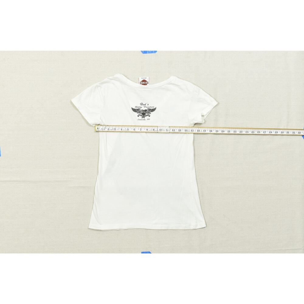 Harley-Davidson Women's Small White Short Sleeve T-Shirt Bud's Evansville IN - Picture 8 of 8